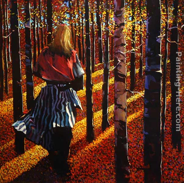 She Walks Among the Black Poplars painting - Michael O'Toole She Walks Among the Black Poplars art painting